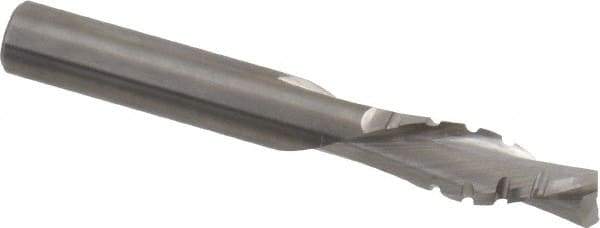 Onsrud - 3/8" Cutting Diam x 1-1/8" Length of Cut, 2 Flute, Downcut Spiral Router Bit - Uncoated, Right Hand Cut, Solid Carbide, 3" OAL x 3/8" Shank Diam, Chipbreaker, 30° Helix Angle - Apex Tool & Supply