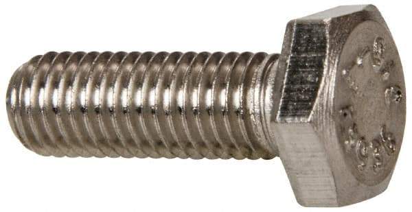 Value Collection - 1/4-28 UNF, 3/4" Length Under Head Hex Head Cap Screw - Fully Threaded, Grade 316 Stainless Steel, Uncoated, 7/16" Hex - Apex Tool & Supply