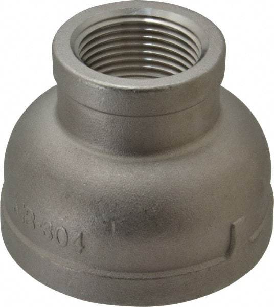 Merit Brass - 2 x 1" Grade 304 Stainless Steel Pipe Reducer Coupling - FNPT x FNPT End Connections, 150 psi - Apex Tool & Supply