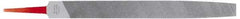 Simonds File - 4" Long, Smooth Cut, Flat American-Pattern File - Double Cut, Tang - Apex Tool & Supply