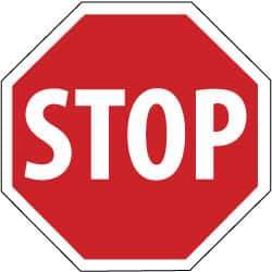NMC - "Stop", 30" Wide x 30" High, Aluminum Stop & Yield Signs - 0.063" Thick, White on Red, Octagon, Post Mount - Apex Tool & Supply