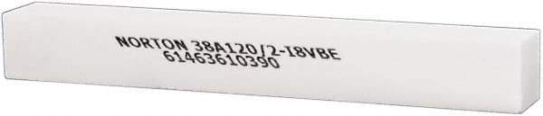 Norton - 120 Grit Aluminum Oxide Square Dressing Stick - 8 x 1 x 1, Fine Grade, Vitrified Bond - Apex Tool & Supply