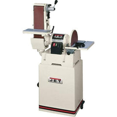 Jet - 48 Inch Long x 6 Inch Wide Belt, 12 Inch Diameter, Horizontal and Vertical Combination Sanding Machine - 2,500 Ft./min Belt Speed, 1-1/2 HP, Single Phase - Apex Tool & Supply