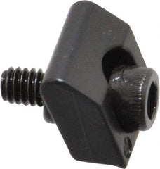 Mitee-Bite - 8-32 Screw Thread, 1/2" Wide x 0.1" High, Serrated Steel Standard Style Screw Mount Toe Clamp - 1,500 Lb Holding Force, 44" Lb Torque, 3.7 Lb Ft Torque, 25/64" Long Extension, 0.016" Throw, 8 Clamps in Package - Apex Tool & Supply