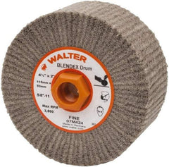 WALTER Surface Technologies - 4-1/2" Diam Aluminum Oxide Unmounted Flap Wheel - 5/8" Hole, 5/8-11 Thread, 2" Wide, Nonwoven, Fine Grade, 3,800 Max RPM - Apex Tool & Supply