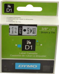Dymo - 276" Long, Black Tape Cassette - 3/8" Wide, 23' Long - Apex Tool & Supply
