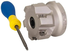 Iscar - 6 Inserts, 2" Cut Diam, 3/4" Arbor Diam, 0.39" Max Depth of Cut, Indexable Square-Shoulder Face Mill - 0/90° Lead Angle, 1.57" High, AP..1003.. & HM90 AP..1003.. Insert Compatibility, Series HM90 - Apex Tool & Supply