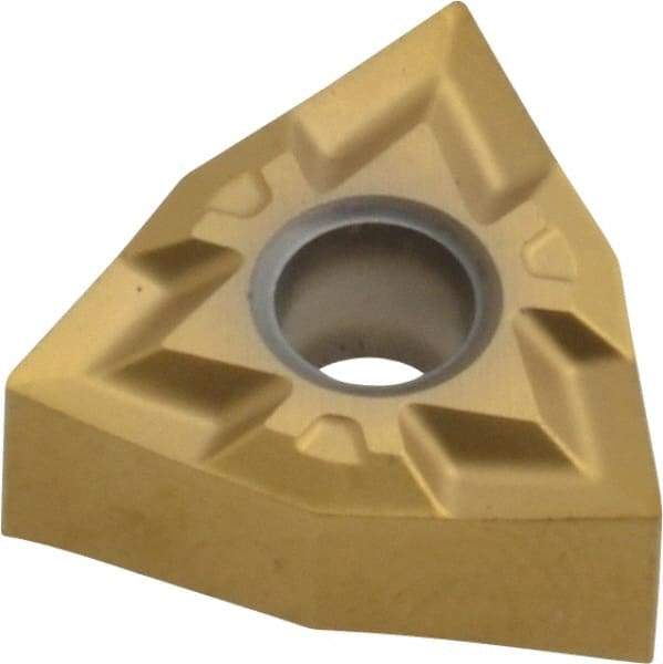 Seco - WNGP330.5 MF1 Grade CP200 Carbide Turning Insert - TiAlN/TiN Finish, 80° Trigon, 3/8" Inscr Circle, 3/16" Thick, 0.008" Corner Radius - Apex Tool & Supply