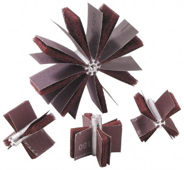 Merit Abrasives - 180 Grit, Nonwoven, Aluminum Oxide Bore Polisher - Very Fine Grade, 22,000 RPM, Polishes Bores with 1 to 1-1/2" Diam - Apex Tool & Supply