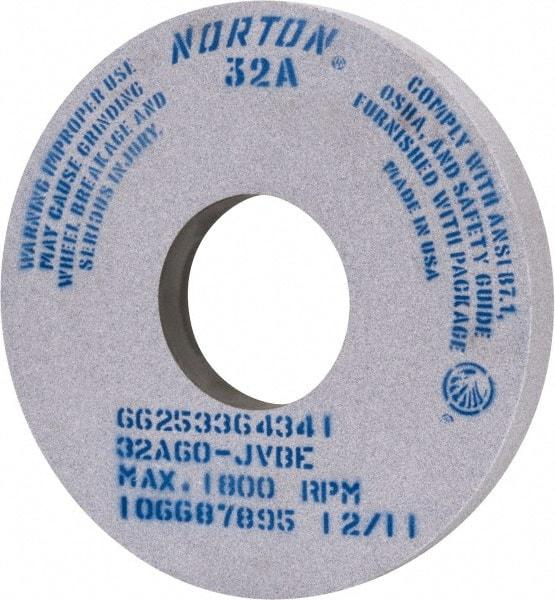 Norton - 14" Diam x 5" Hole x 1-1/2" Thick, J Hardness, 60 Grit Surface Grinding Wheel - Aluminum Oxide, Type 1, Medium Grade, 1,800 Max RPM, Vitrified Bond - Apex Tool & Supply