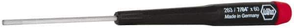 Wiha - 7/64" Precision Miniature Hex Driver - 2-23/64" Bade Length, Tapered Handle, 6-3/4" OAL - Apex Tool & Supply