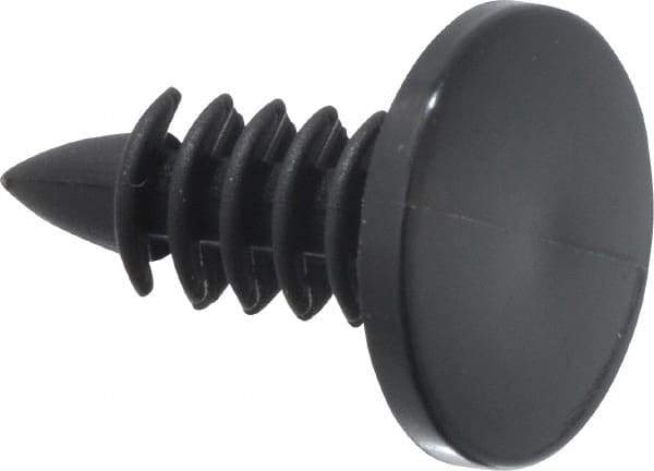 Made in USA - 3/16" Hole Diam, Ratchet Shank, Nylon Panel Rivet - 9/16" Length Under Head, 0.03" to 0.33" Material Thickness, 0.442" Head Diam - Apex Tool & Supply