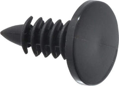 Made in USA - 3/16" Hole Diam, Ratchet Shank, Nylon Panel Rivet - 9/16" Length Under Head, 0.03" to 0.33" Material Thickness, 0.442" Head Diam - Apex Tool & Supply
