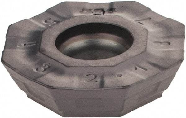 Iscar - OFMT07T3 Grade IC928 Carbide Milling Insert - TiAlN Finish, 0.1705" Thick, 0.7008" Inscribed Circle, 0.6mm Corner Radius - Apex Tool & Supply