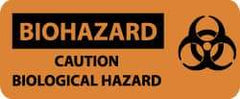 NMC - "Biohazard - Caution - Biological Hazard", 7" Long x 17" Wide, Rigid Plastic Safety Sign - Rectangle, 0.05" Thick, Use for Hazardous Materials - Apex Tool & Supply