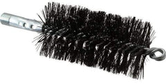 Schaefer Brush - 4-1/2" Brush Length, 2-1/4" Diam, Double Stem, Double Spiral Tube Brush - 7-1/2" Long, Tempered Steel Wire, 1/4" NPT Male Connection - Apex Tool & Supply
