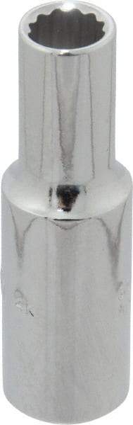 Proto - 3/8" Drive, Deep Hand Socket - 12 Points, 2-1/8" OAL, Chrome Finish - Apex Tool & Supply