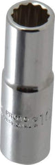 Proto - 3/8" Drive, Deep Hand Socket - 12 Points, 2-1/8" OAL, Chrome Finish - Apex Tool & Supply
