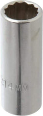 Proto - 3/8" Drive, Deep Hand Socket - 12 Points, 2-1/8" OAL, Chrome Finish - Apex Tool & Supply
