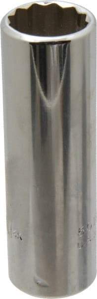 Proto - 3/8" Drive, Deep Hand Socket - 12 Points, 2-3/4" OAL, Chrome Finish - Apex Tool & Supply