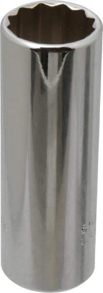 Proto - 3/8" Drive, Deep Hand Socket - 12 Points, 2-3/4" OAL, Chrome Finish - Apex Tool & Supply