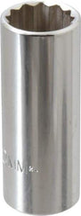 Proto - 3/8" Drive, Deep Hand Socket - 12 Points, 2-3/4" OAL, Chrome Finish - Apex Tool & Supply