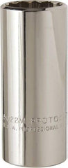 Proto - 3/8" Drive, Deep Hand Socket - 12 Points, 2-3/4" OAL, Chrome Vanadium, Chrome Finish - Apex Tool & Supply