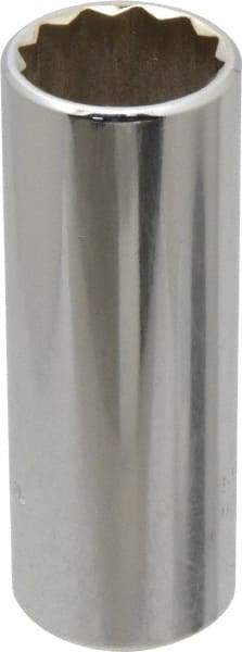 Proto - 3/8" Drive, Deep Hand Socket - 12 Points, 2-3/4" OAL, Chrome Finish - Apex Tool & Supply