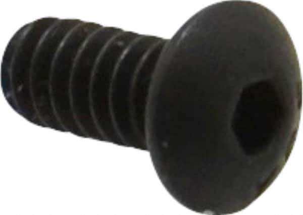 Value Collection - #6-32 UNC Hex Socket Drive, Button Screw - Alloy Steel, Black Oxide Finish, Fully Threaded, 5/16" Length Under Head - Apex Tool & Supply