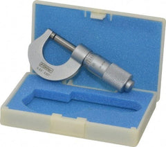 Fowler - 0 to 1/2" Range, 0.001" Graduation, Mechanical Outside Micrometer - Friction Thimble, Accurate to 0.001" - Apex Tool & Supply