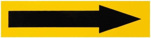 NMC - Pipe Marker with No Legend and Arrow Graphic - 1-1/2 to 2" Pipe Outside Diam, Black on Yellow - Apex Tool & Supply