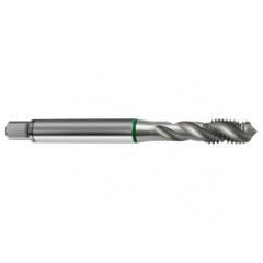 M10x1.5 6H 3-Flute Cobalt Green Ring Semi-Bottoming 40 degree Spiral Flute Tap-Bright - Apex Tool & Supply