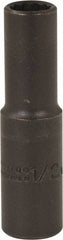 Proto - 1/2", 1/2" Drive, Deep Hand Socket - 12 Points, 3-1/4" OAL, Alloy Steel, Black Finish - Apex Tool & Supply