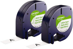 Dymo - 1/2" Wide x 156" Long, Black on White Paper Label Printer Cartridge - For DYMO Letratag Printers - Apex Tool & Supply