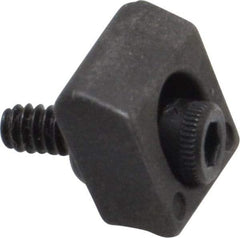 Mitee-Bite - 4-40 Screw Thread, 3/8" Wide x 0.075" High, Smooth Steel Standard Style Screw Mount Toe Clamp - 650 Lb Holding Force, 16" Lb Torque, 1.33 Lb Ft Torque, 0.26" Long Extension, 0.0075" Throw, 8 Clamps in Package - Apex Tool & Supply