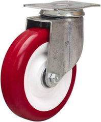 Hamilton - 5" Diam x 1-3/8" Wide x 6-1/16" OAH Top Plate Mount Swivel Caster - Polyurethane Mold on Polypropylene, 325 Lb Capacity, Sealed Precision Ball Bearing, 2-1/2 x 3-3/4" Plate - Apex Tool & Supply