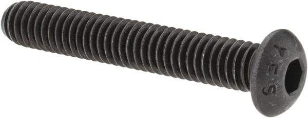 Value Collection - 5/16-18 UNC Hex Socket Drive, Button Screw - Alloy Steel, Black Oxide Finish, Fully Threaded, 2" Length Under Head - Apex Tool & Supply