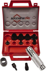 Mayhew - 11 Piece, 3 to 20mm, Hollow Punch Set - Round Shank, Alloy Steel, Comes in Plastic Case - Apex Tool & Supply