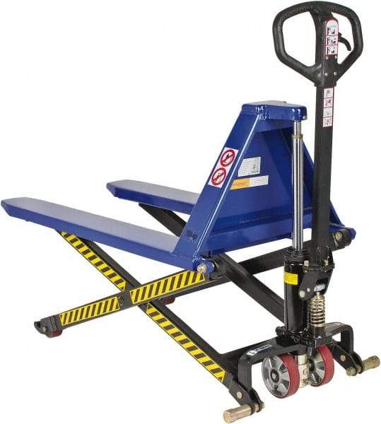 Value Collection - 2,200 Lb Capacity, 31-1/2" Lift Portable Skid Lifter - 3-1/2" Min Lift Height, 43" Fork Length x 27" Fork Width, 27" Overall Width - Apex Tool & Supply