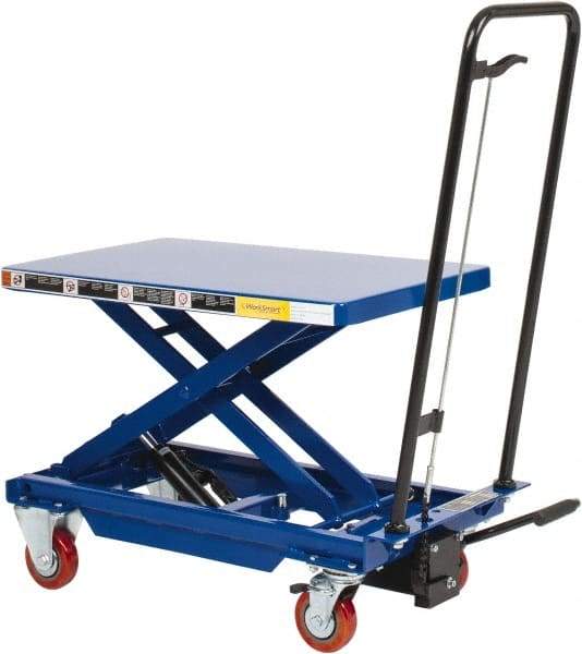 Value Collection - 400 Lb Capacity Hydraulic Scissor Elevating Cart - 8-3/4" to 29" Lift Height, 27-1/2" Platform Length x 17-5/8" Platform Width - Apex Tool & Supply