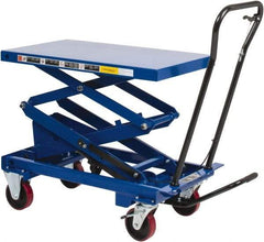 Value Collection - 800 Lb Capacity Hydraulic Scissor Elevating Cart - 15-1/2" to 50-3/4" Lift Height, 35-1/2" Platform Length x 20" Platform Width - Apex Tool & Supply