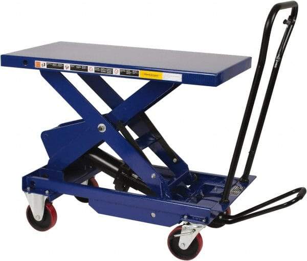 Value Collection - 1,750 Lb Capacity Hydraulic Scissor Elevating Cart - 16" to 39" Lift Height, 36" Platform Length x 20" Platform Width - Apex Tool & Supply
