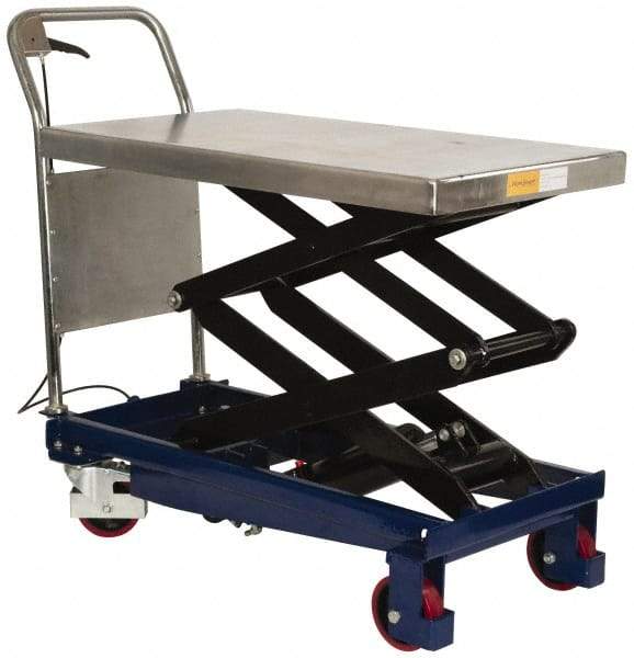 Value Collection - 770 Lb Capacity Hydraulic Scissor Lift Table - 14" to 55-1/2" Lift Height, 35-1/2" Platform Length x 19-1/2" Platform Width - Apex Tool & Supply