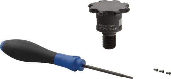 Seco - Modular Connection Connection, 0.236" Cutting Width, 0.409" Depth of Cut, 2" Cutter Diam, 8 Tooth Indexable Slotting Cutter - R335.29 Toolholder, RD.. 06.. Insert, Right Hand Cutting Direction - Apex Tool & Supply