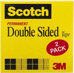 3M - 1/2" x 25 Yd Double Sided Tape - Transparent - Apex Tool & Supply