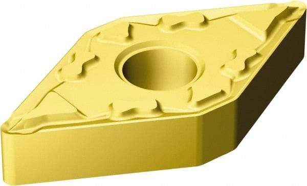 Sandvik Coromant - DNMG431 MF Grade 2025 Carbide Turning Insert - TiCN/AI2O3/TiN Finish, 55° Diamond, 1/2" Inscr Circle, 3/16" Thick, 1/64" Corner Radius - Apex Tool & Supply