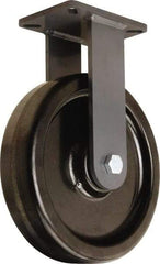 Hamilton - 12" Diam x 3" Wide x 15-1/2" OAH Top Plate Mount Rigid Caster - Phenolic, 3,500 Lb Capacity, Straight Roller Bearing, 5-1/4 x 7-1/4" Plate - Apex Tool & Supply