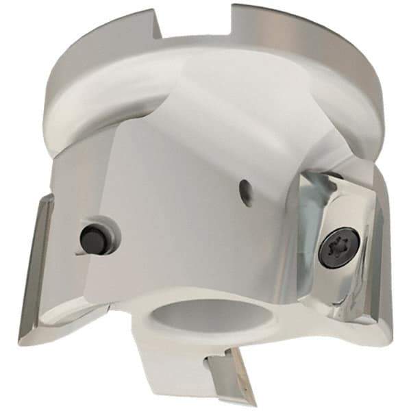 Iscar - 3 Inserts, 80mm Cut Diam, 27mm Arbor Diam, 20.5mm Max Depth of Cut, Indexable Square-Shoulder Face Mill - 0/90° Lead Angle, 50mm High, HM90 APCR 2206.. Insert Compatibility, Through Coolant, Series Helialu - Apex Tool & Supply