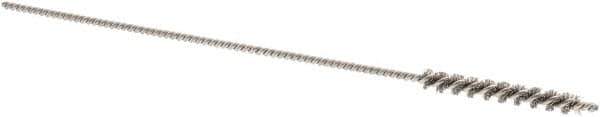 Brush Research Mfg. - 2.5mm Diam Helical Stainless Steel Tube Brush - Single Spiral, 0.003" Filament Diam, 3/4" Brush Length, 3" OAL - Apex Tool & Supply