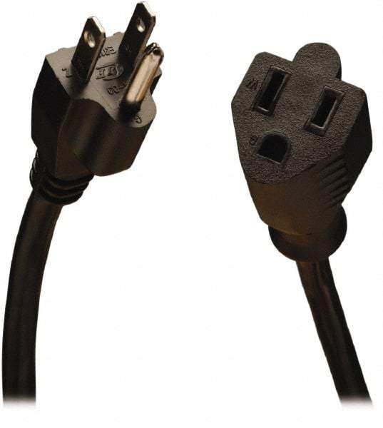 Tripp-Lite - 15', 18/3 Gauge/Conductors, Black Indoor Replacement Cord - 0 Receptacles, 10 Amps, 120 VAC, UL SJT, NEMA 5-15P - Apex Tool & Supply